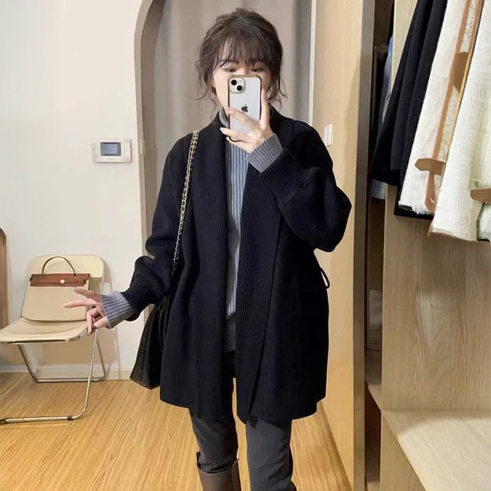 ミディ丈ニットガウン(2colors)