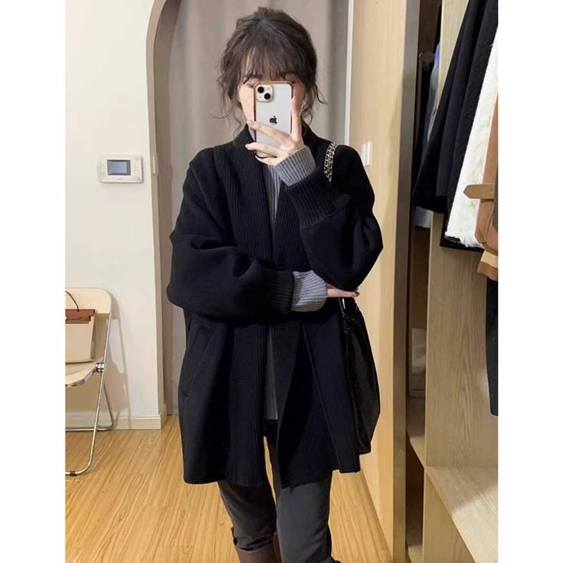 ミディ丈ニットガウン(2colors)