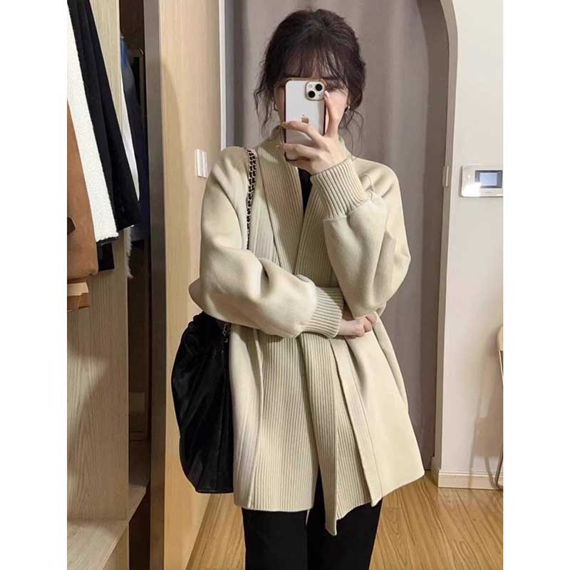 ミディ丈ニットガウン(2colors)