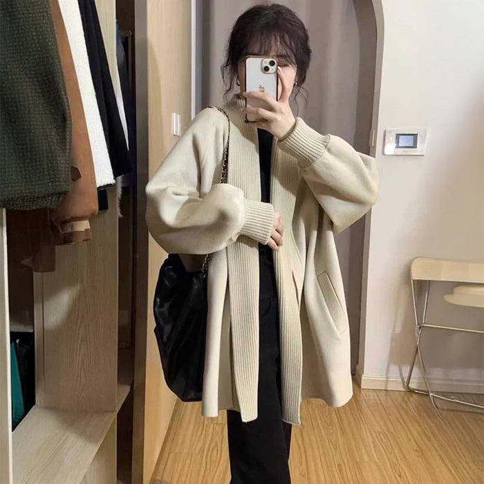 ミディ丈ニットガウン(2colors)