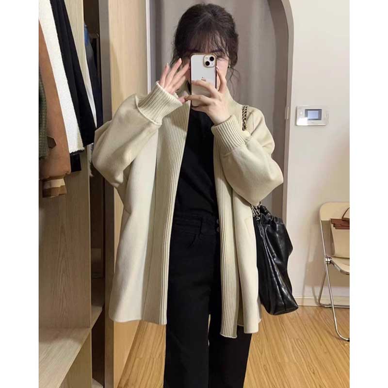 ミディ丈ニットガウン(2colors)