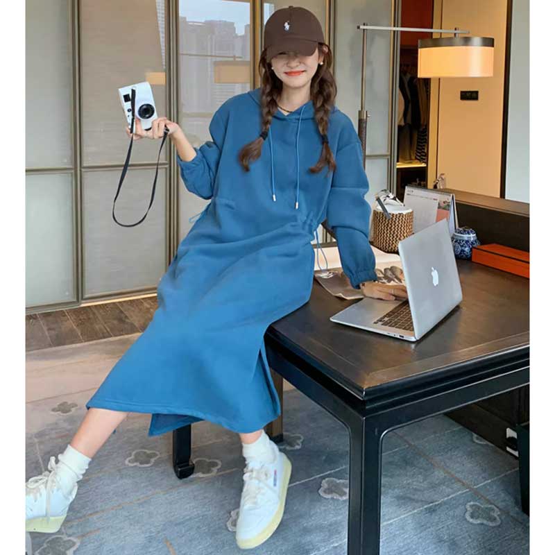 【即納】スウェットフーディーワンピース