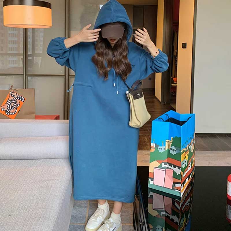 【即納】スウェットフーディーワンピース