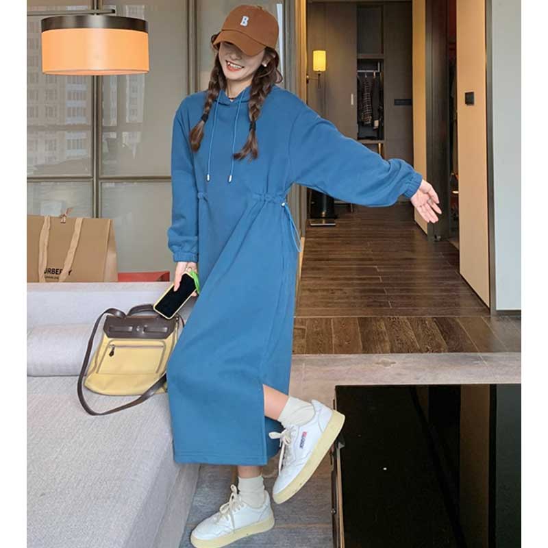 【即納】スウェットフーディーワンピース