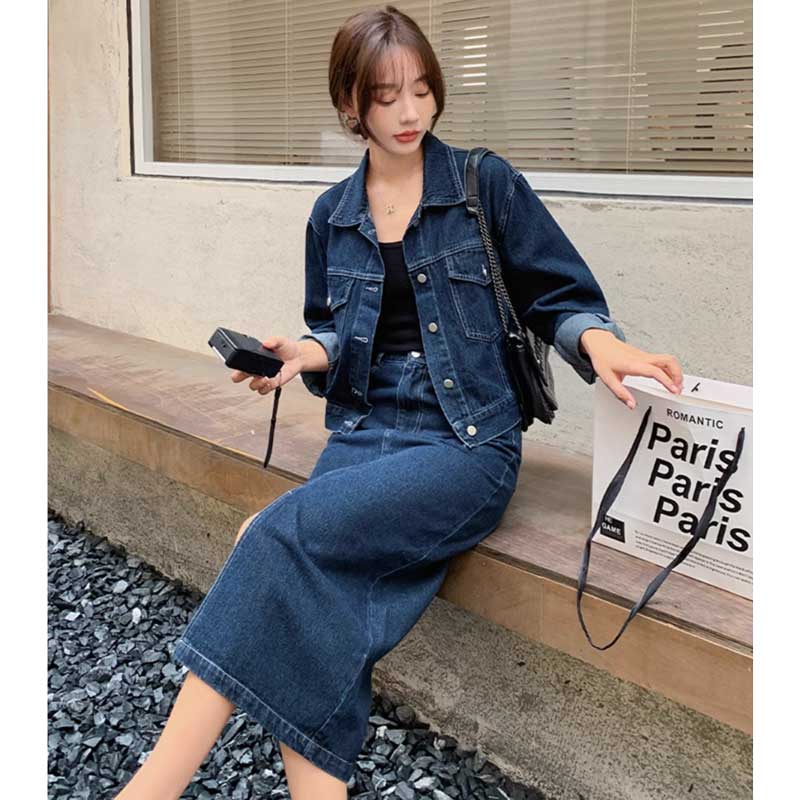 【即納】インディゴデニムセットアップ