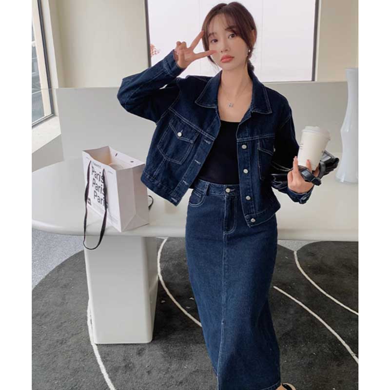 【即納】インディゴデニムセットアップ