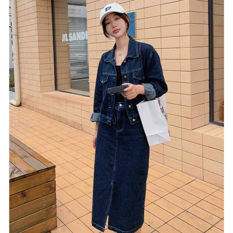 【即納】インディゴデニムセットアップ