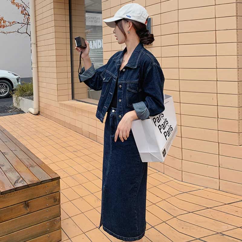 【即納】インディゴデニムセットアップ