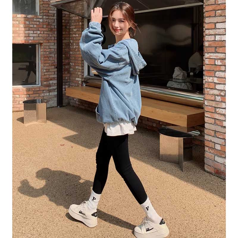 【即納】オーバーサイズデニムフーディー