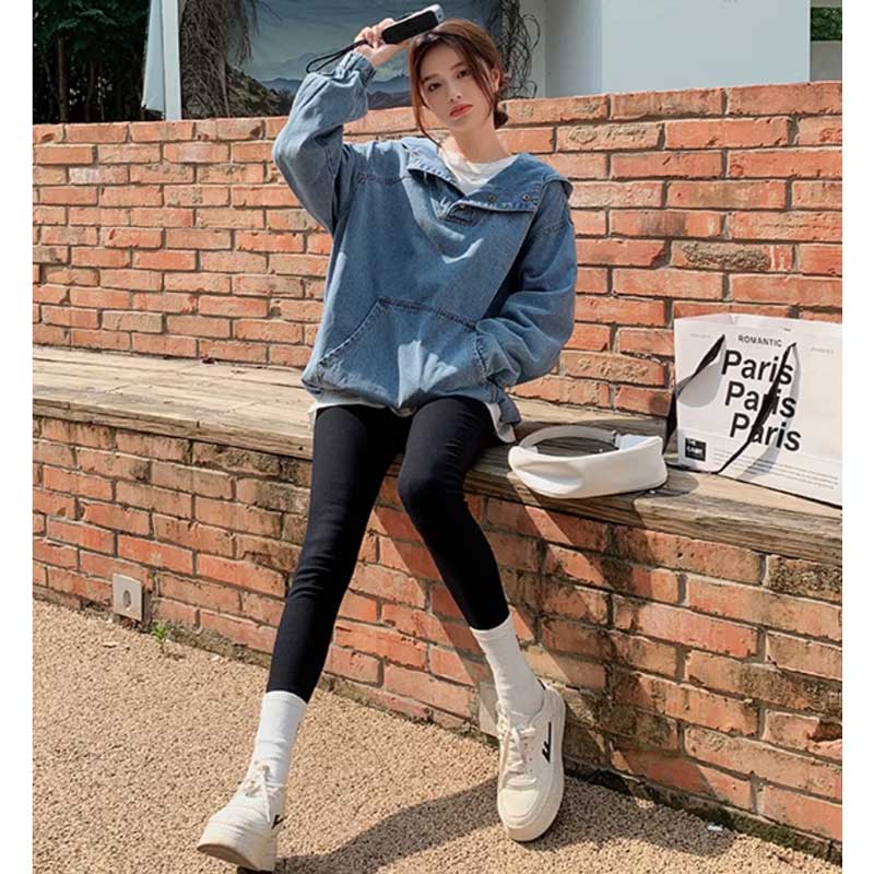 【即納】オーバーサイズデニムフーディー