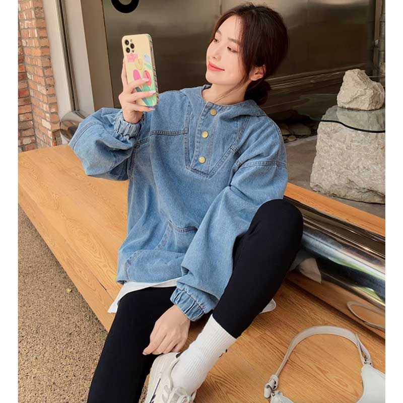 【即納】オーバーサイズデニムフーディー