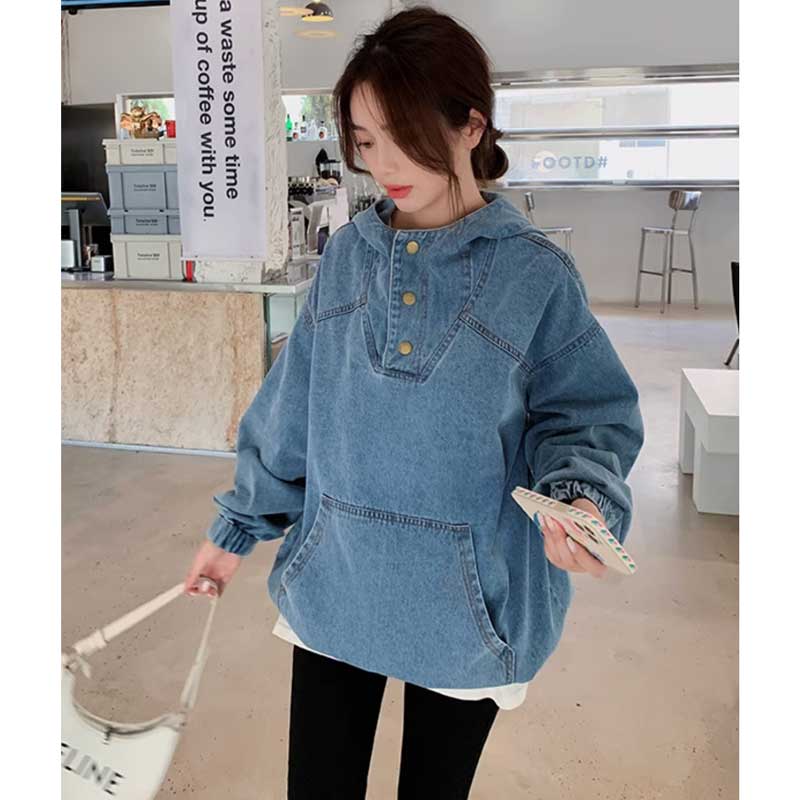 【即納】オーバーサイズデニムフーディー