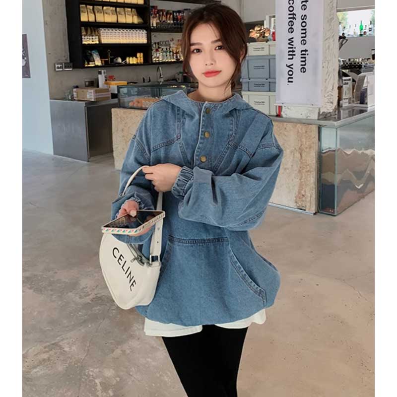 【即納】オーバーサイズデニムフーディー