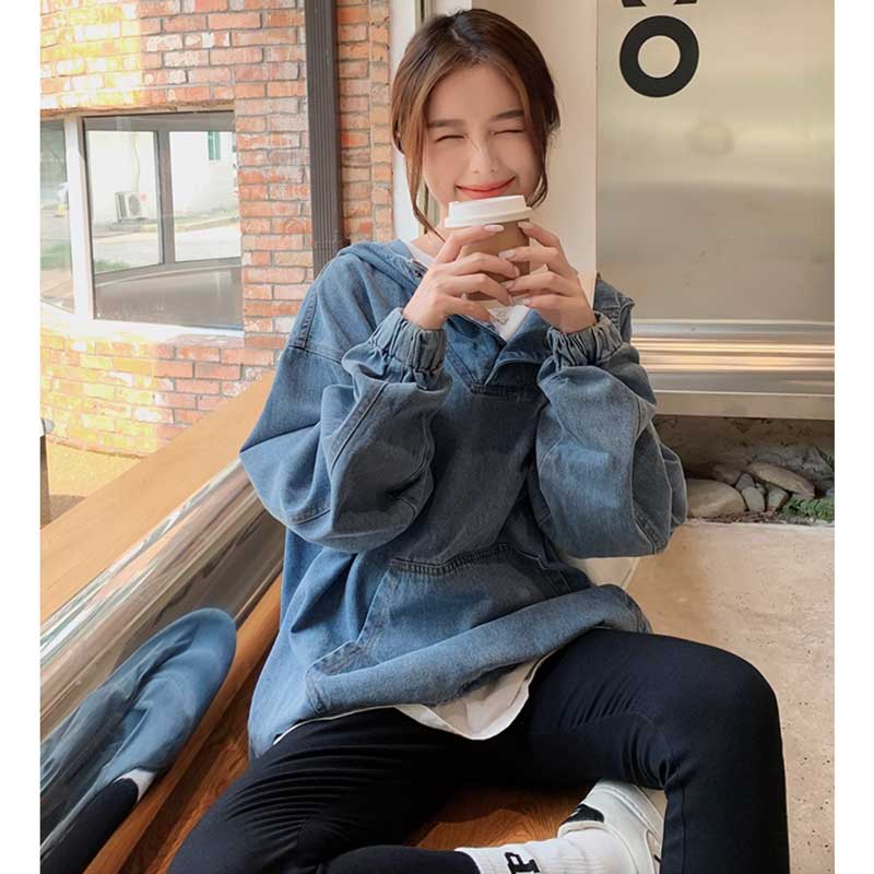 【即納】オーバーサイズデニムフーディー