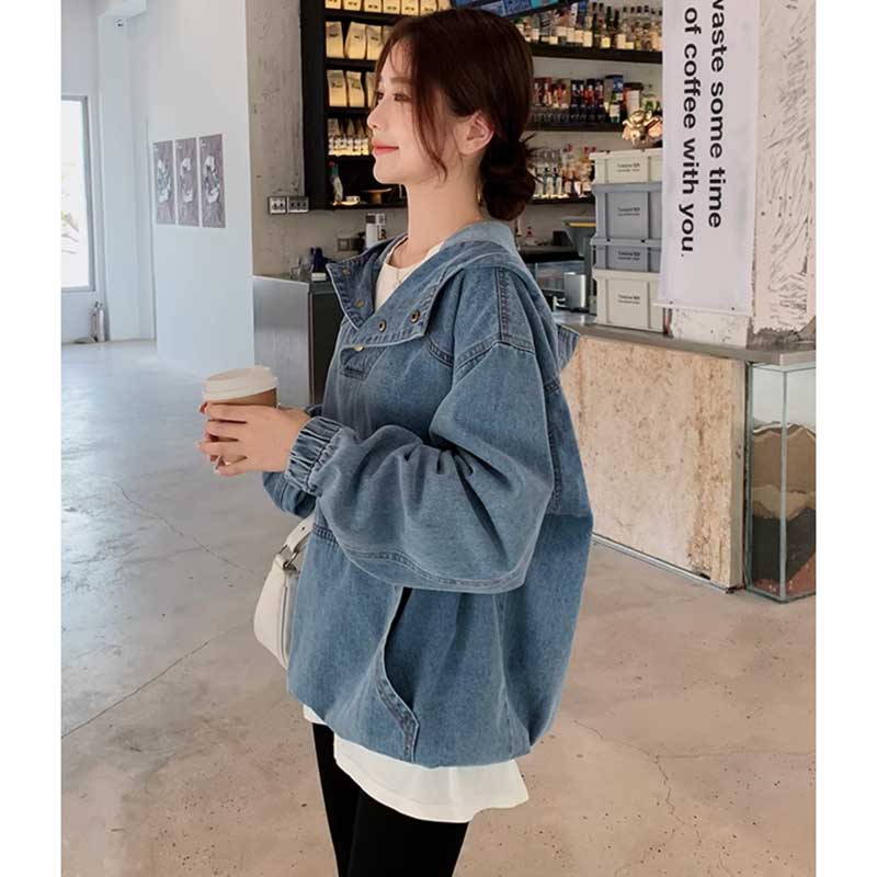 【即納】オーバーサイズデニムフーディー