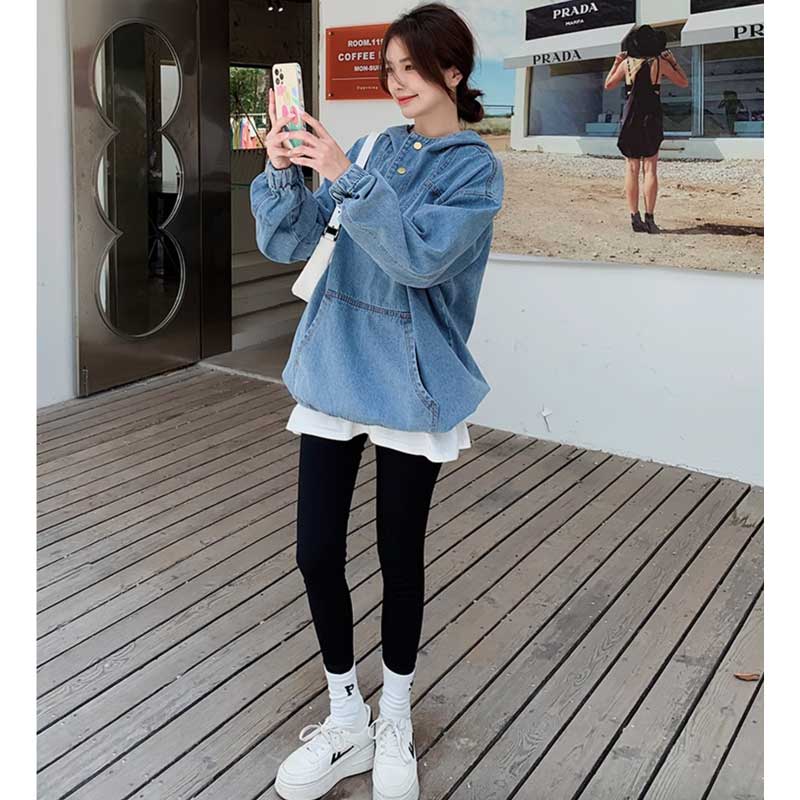 【即納】オーバーサイズデニムフーディー