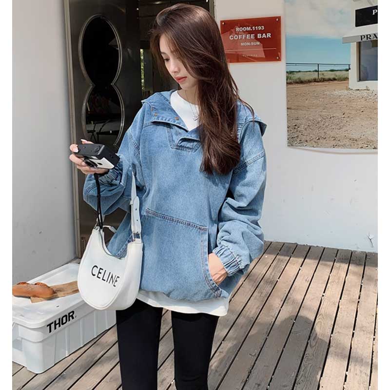 【即納】オーバーサイズデニムフーディー