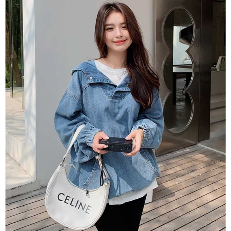 【即納】オーバーサイズデニムフーディー