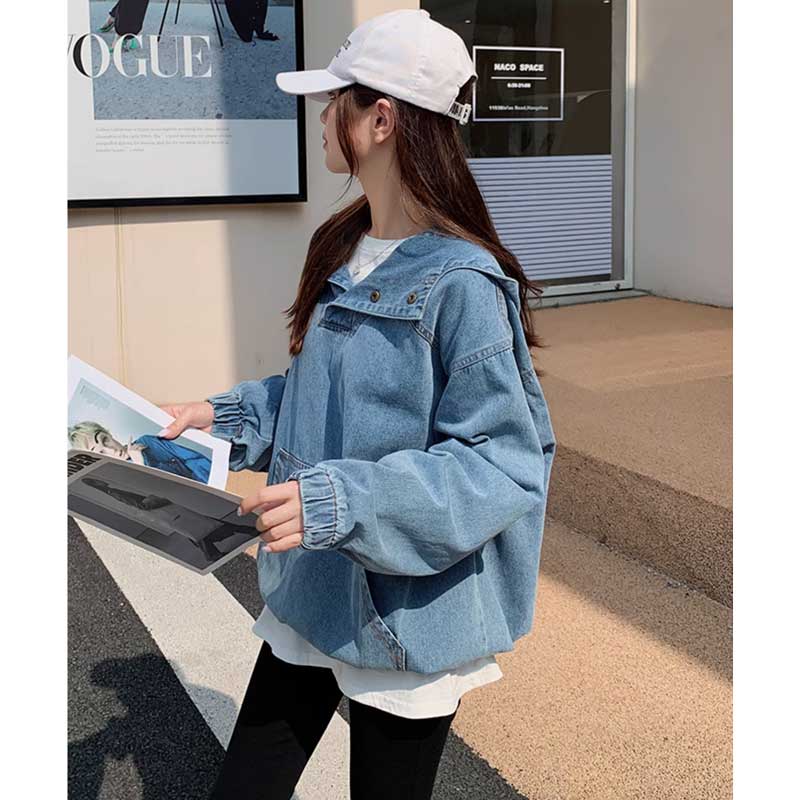 【即納】オーバーサイズデニムフーディー