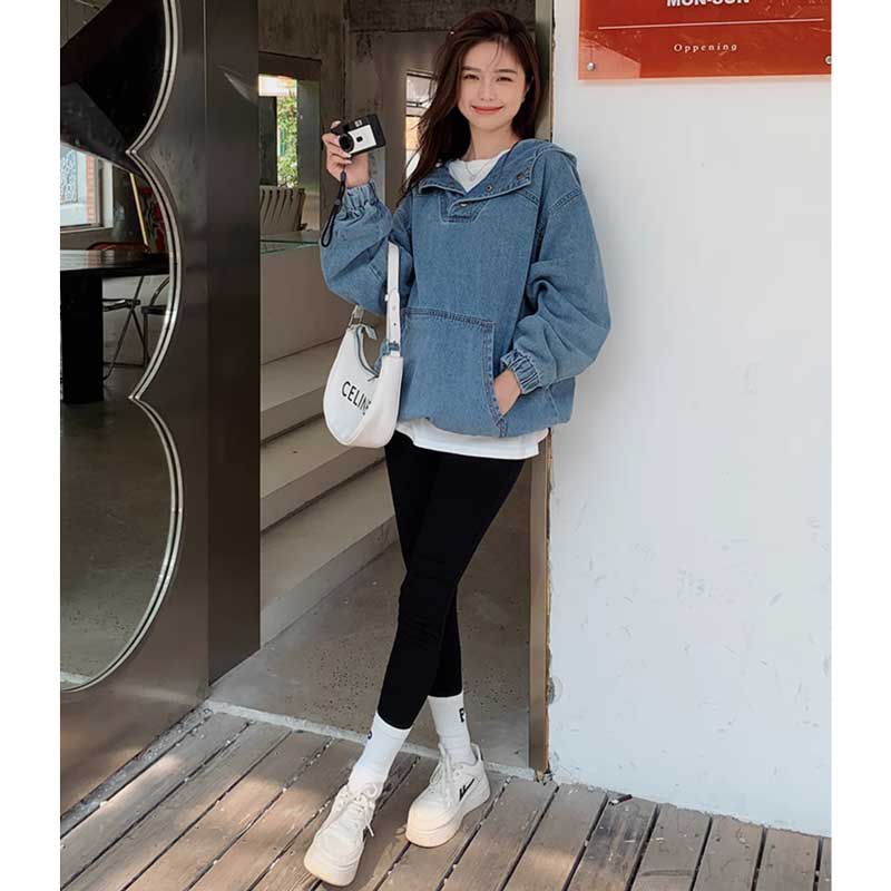 【即納】オーバーサイズデニムフーディー