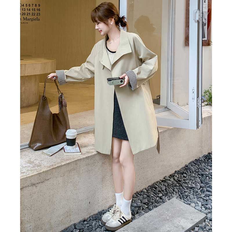 【即納】スタンドカラーミディ丈コート