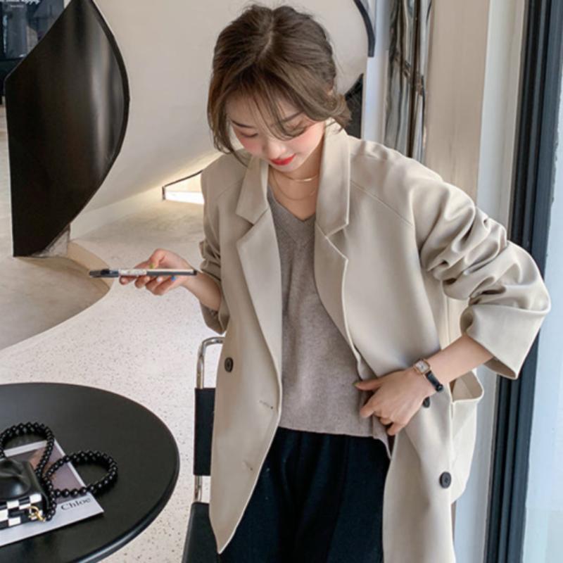 【即納】ドロップショルダーダブルジャケット