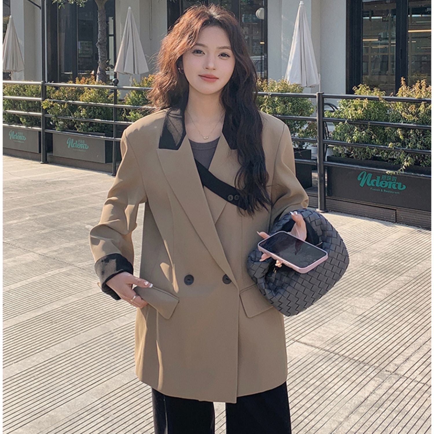 【即納】デザインバイカラージャケット