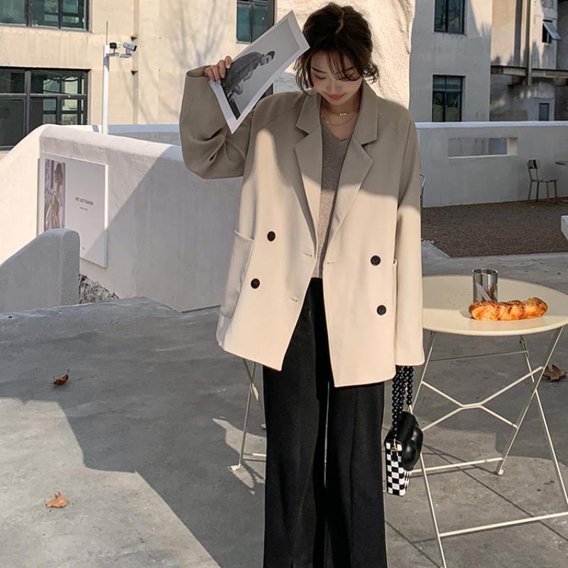 【即納】ドロップショルダーダブルジャケット