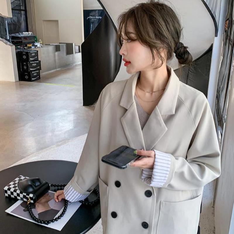 【即納】ドロップショルダーダブルジャケット