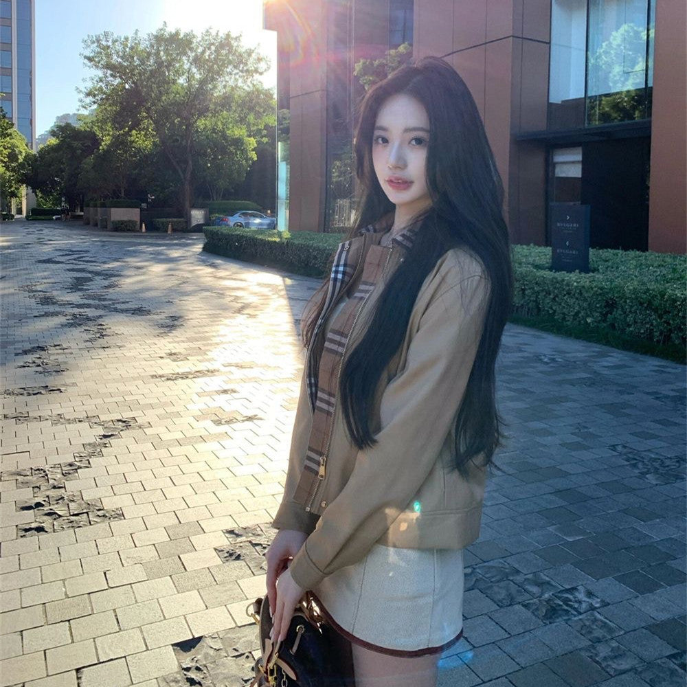 【Outer】ショート丈トレンチコート　Ｗ14142