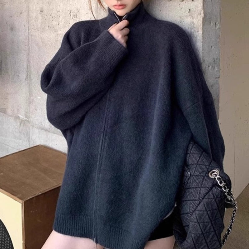 スタンドカラーニットジャケット(3colors)