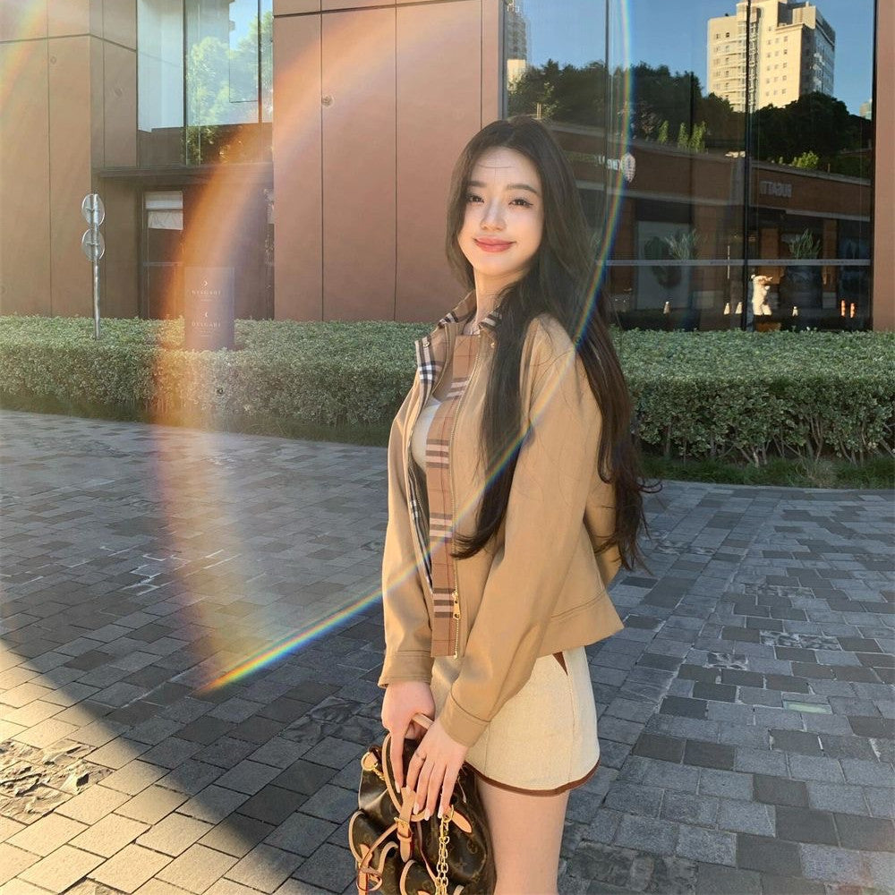 【Outer】ショート丈トレンチコート　Ｗ14142