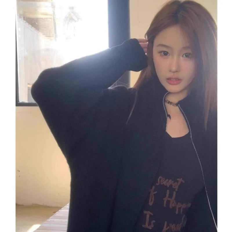 スタンドカラーニットジャケット(3colors)