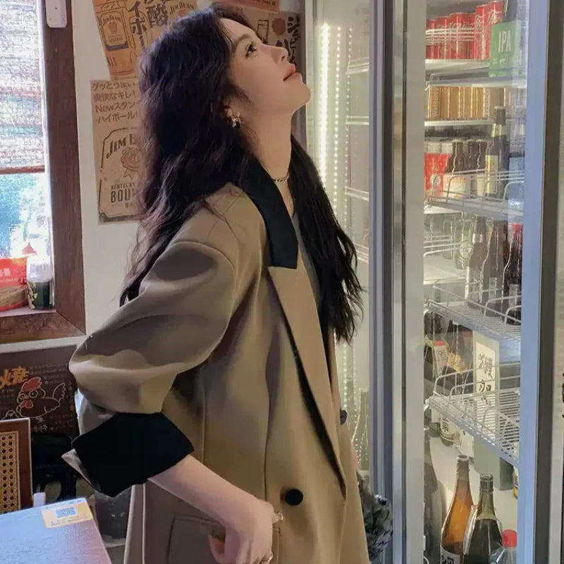 【即納】デザインバイカラージャケット