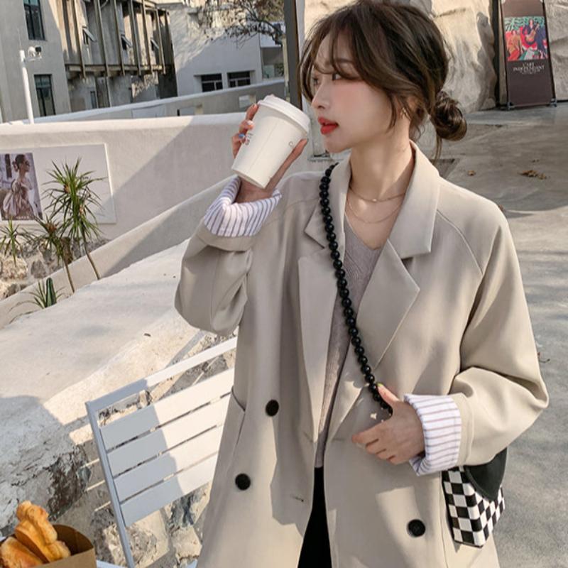 【即納】ドロップショルダーダブルジャケット