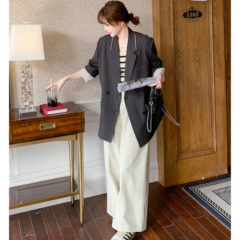 【即納】バイカラーラインテーラードジャケット