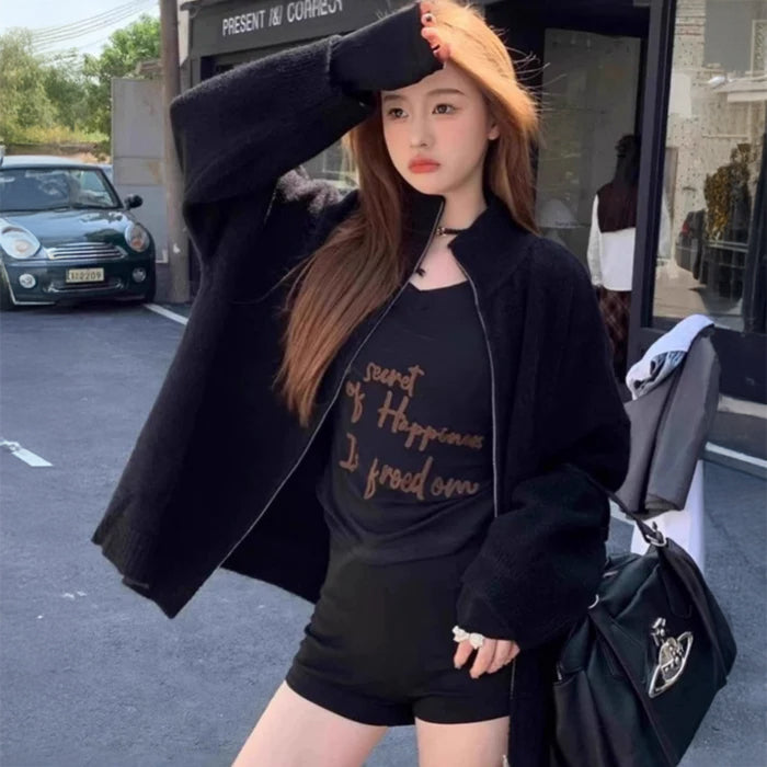 スタンドカラーニットジャケット(3colors)