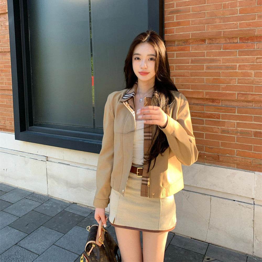 【Outer】ショート丈トレンチコート　Ｗ14142