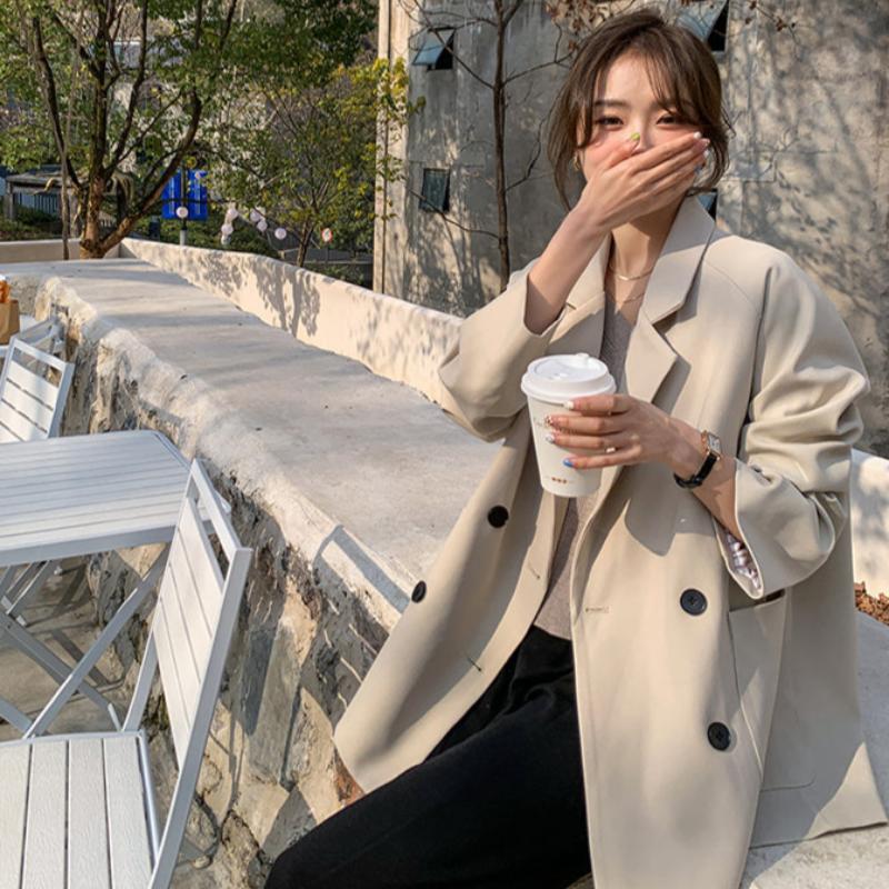 【即納】ドロップショルダーダブルジャケット