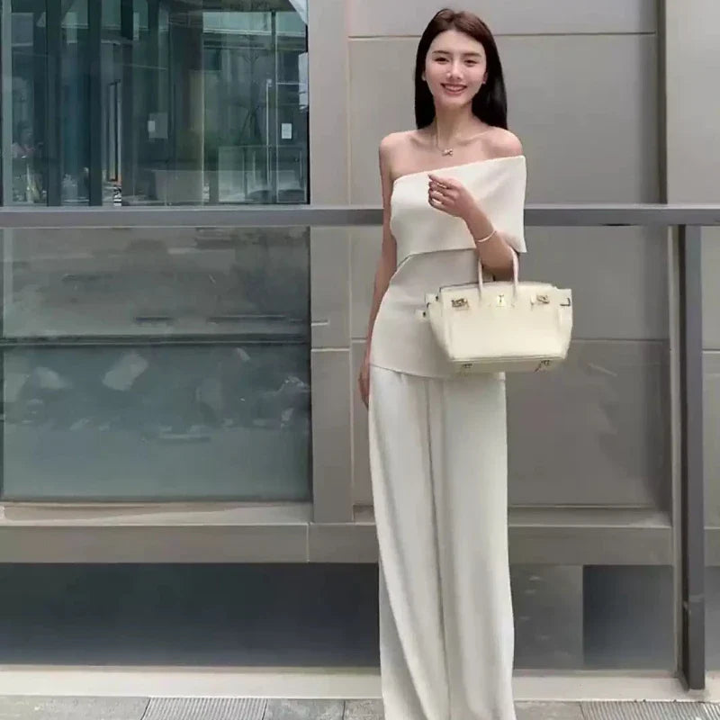 ワンショルダーチューブニット