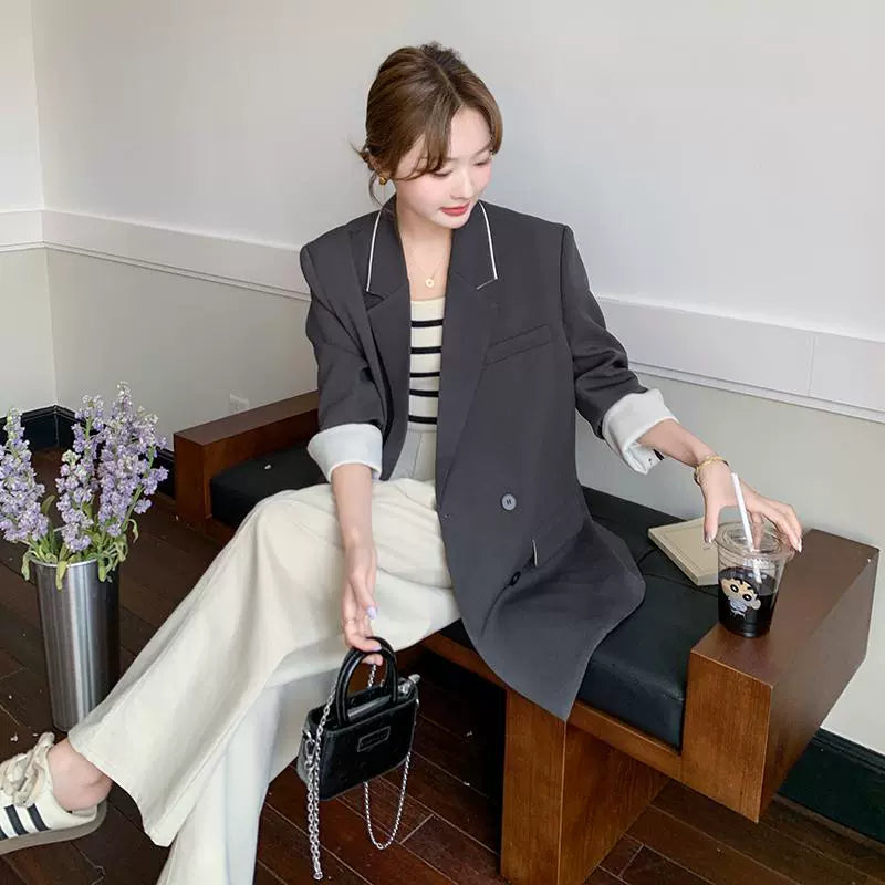 【即納】バイカラーラインテーラードジャケット