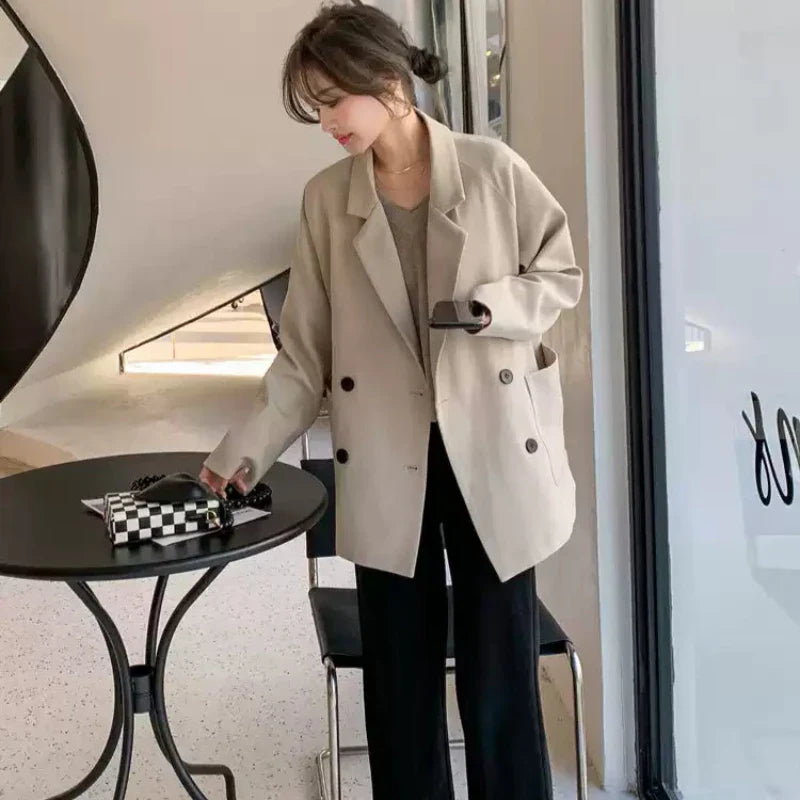 【即納】ドロップショルダーダブルジャケット