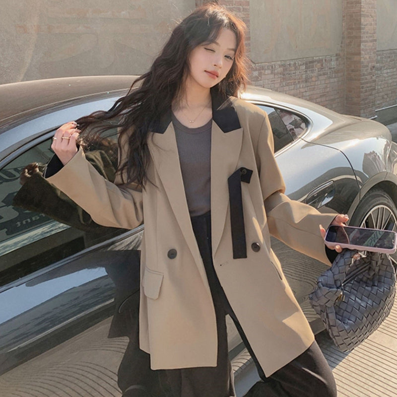 【即納】デザインバイカラージャケット