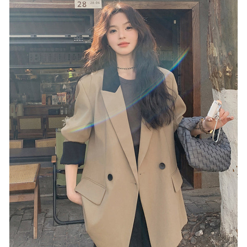 【即納】デザインバイカラージャケット