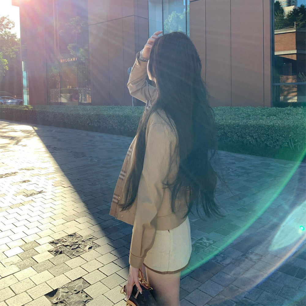 【Outer】ショート丈トレンチコート　Ｗ14142