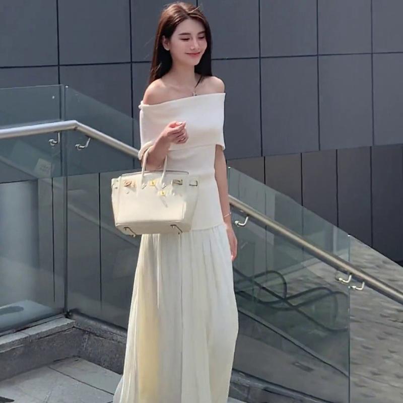 ワンショルダーチューブニット