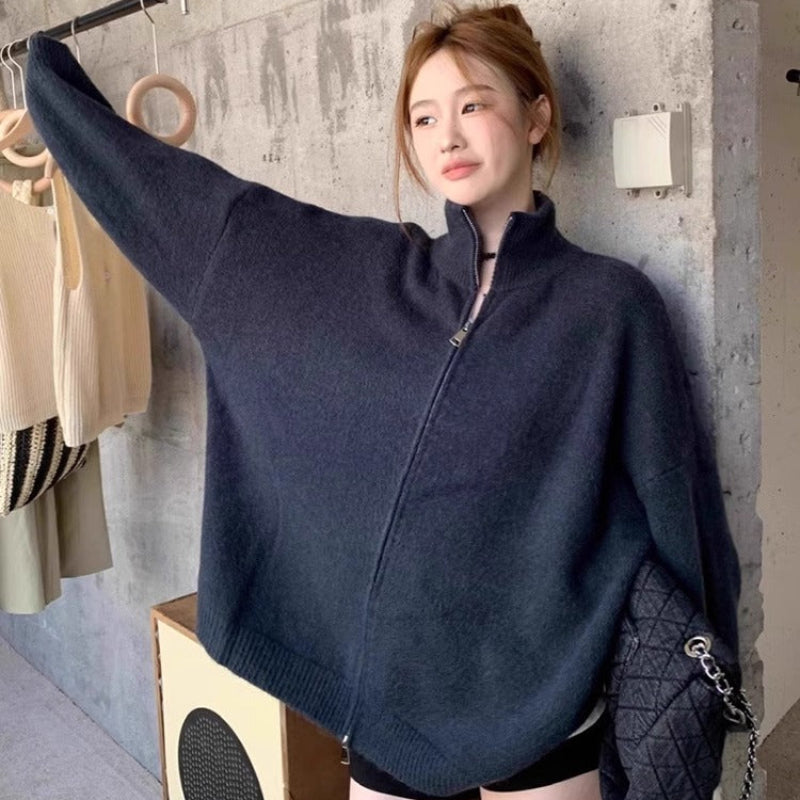 スタンドカラーニットジャケット(3colors)