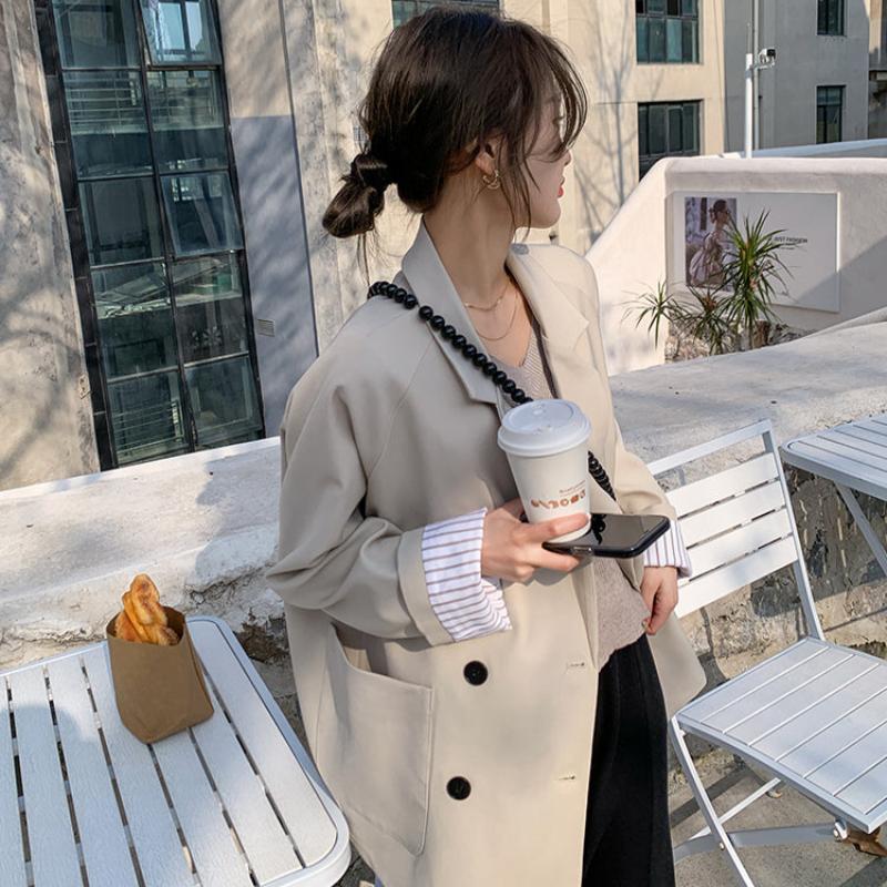 【即納】ドロップショルダーダブルジャケット