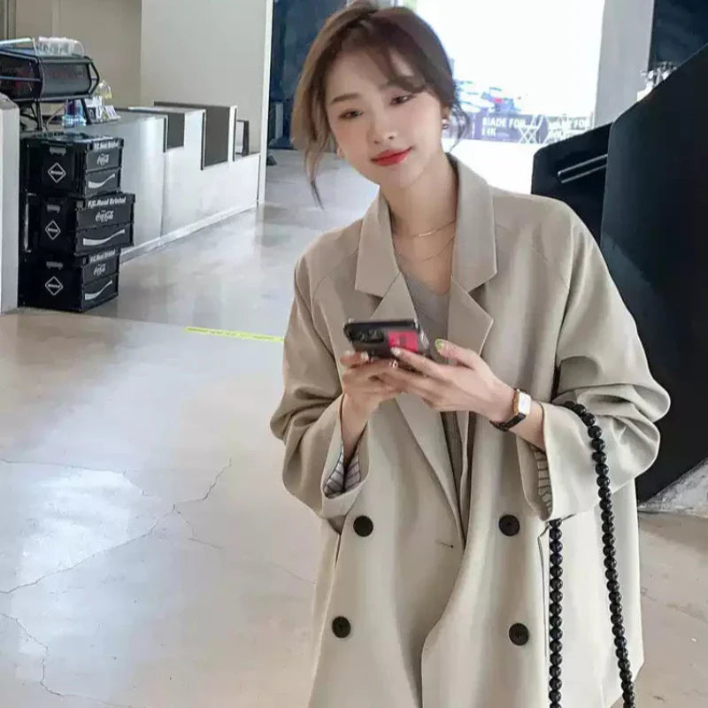 【即納】ドロップショルダーダブルジャケット