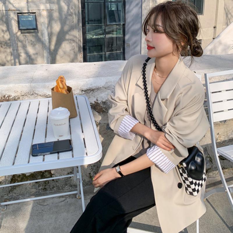 【即納】ドロップショルダーダブルジャケット